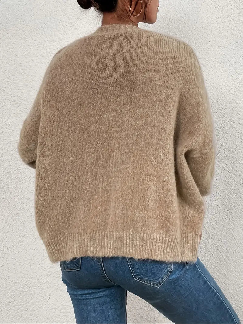 Khaki gebreide trui voor dames
