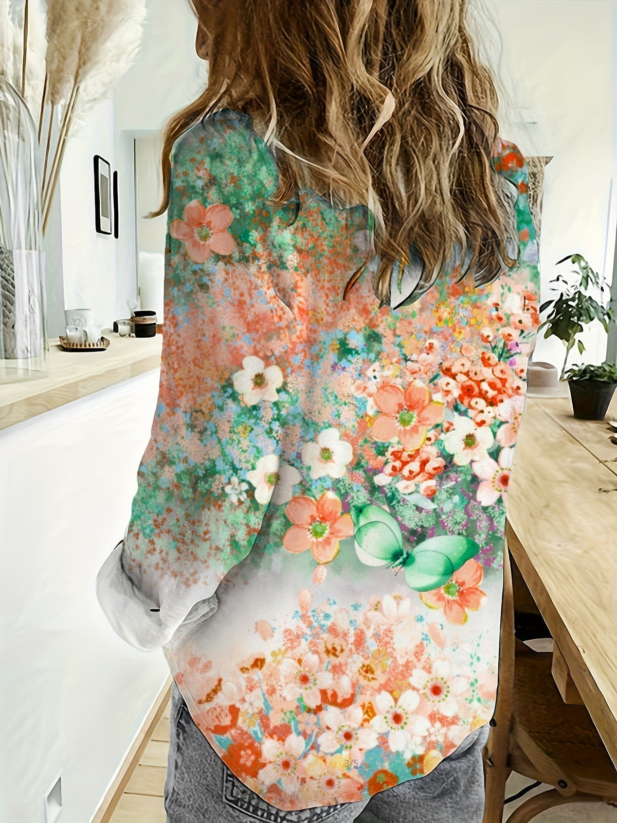 Doris | Losvallende boho-blouse met bloemenprint