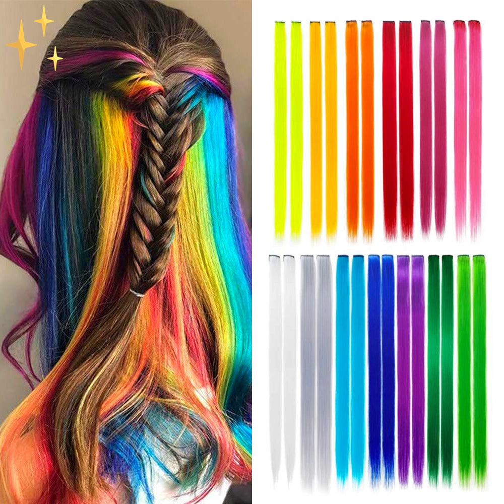 Clip-in regenboog hair extensions
