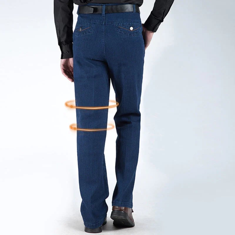 Herenjeans met hoge taille en rechte pijp