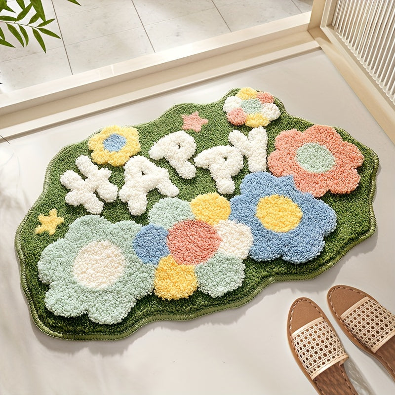Badmat met bloemenmotief, extra zacht en absorberend — afbeelding 14