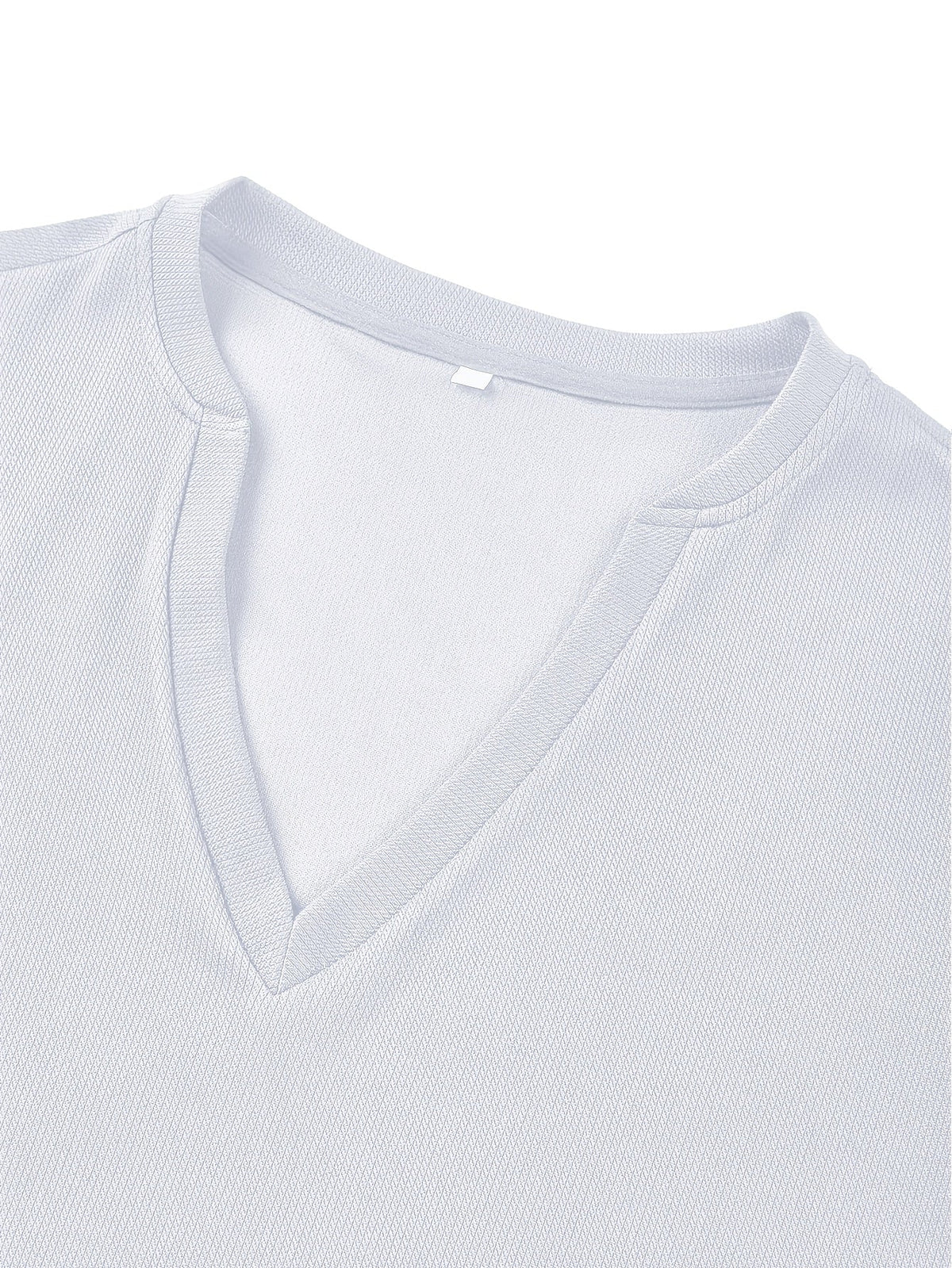 Heren T-shirt met diepe V-hals en textuur