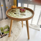 Scandinavische rotan bijzettafel