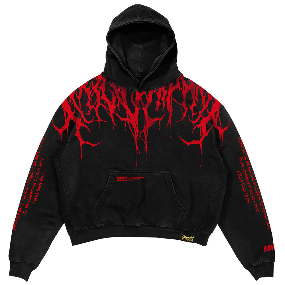 Oversized heavy hoodie met print