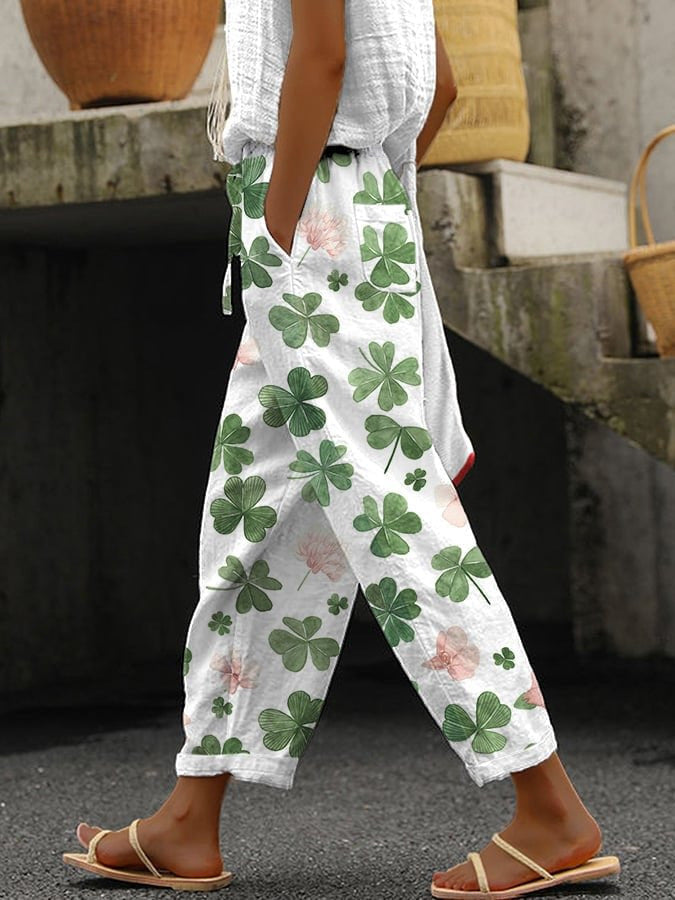 Dames comfortbroek met print