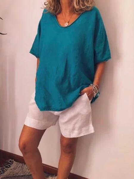 Oversized linnen dames T-shirt