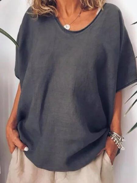 Oversized linnen dames T-shirt