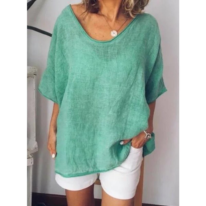 Oversized linnen dames T-shirt