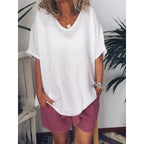 Oversized linnen dames T-shirt