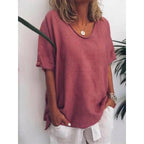 Oversized linnen dames T-shirt