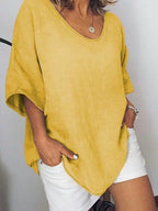 Oversized linnen dames T-shirt