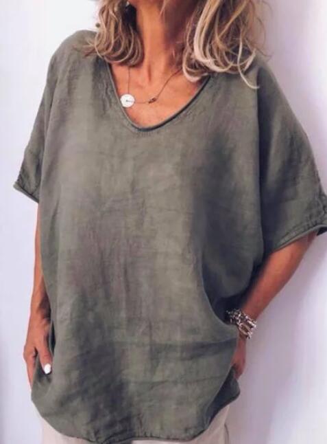 Oversized linnen dames T-shirt