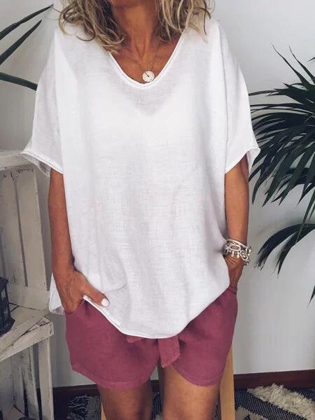 Oversized linnen dames T-shirt