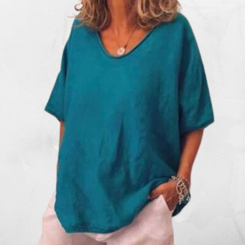 Oversized linnen dames T-shirt
