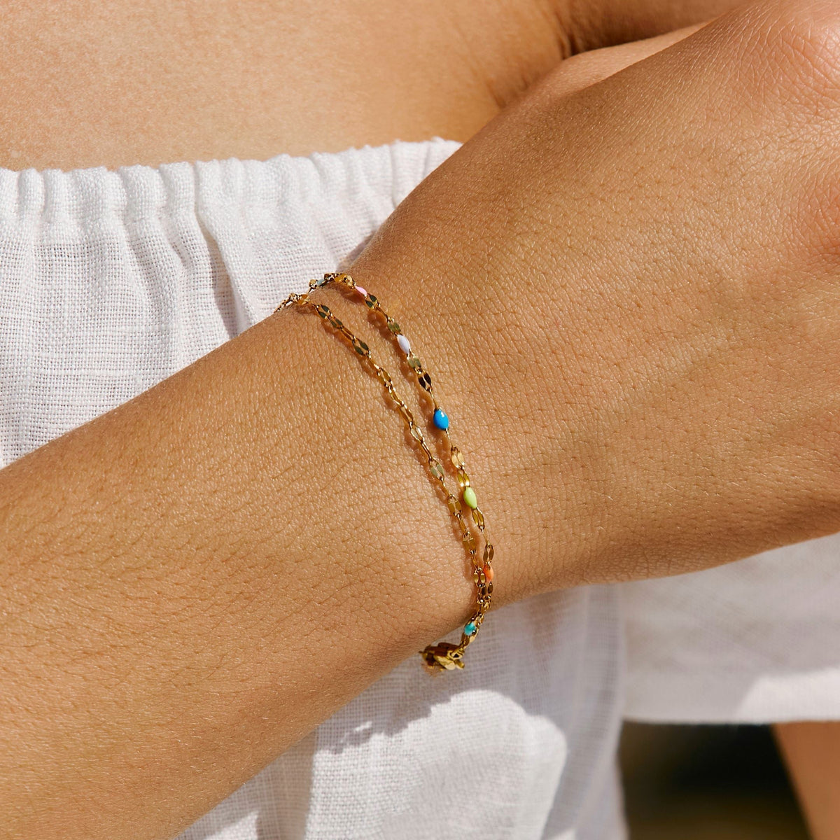 Rainbow dainty armband