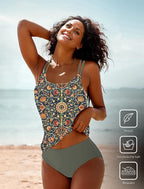 Mouwloze bikini met aantrekkelijk patroon