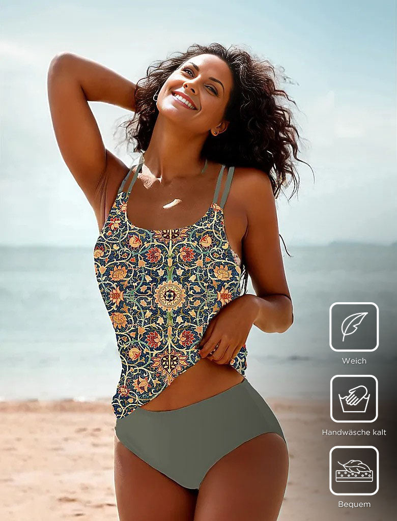 Mouwloze bikini met aantrekkelijk patroon