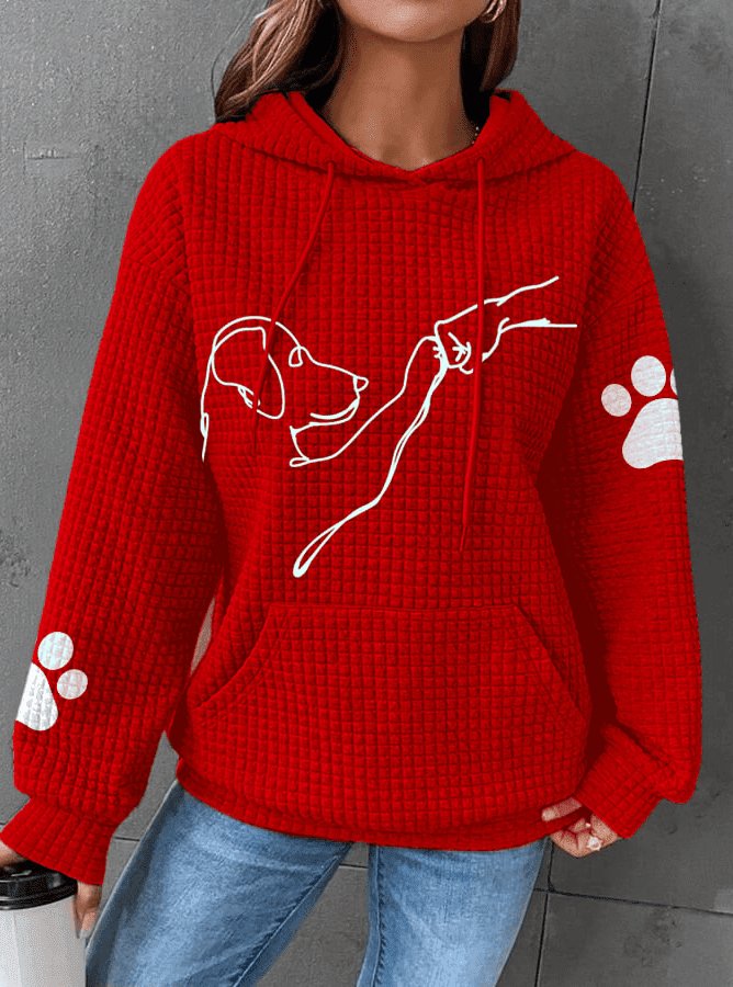 Warme dames hoodie met hondendesign