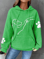 Warme dames hoodie met hondendesign