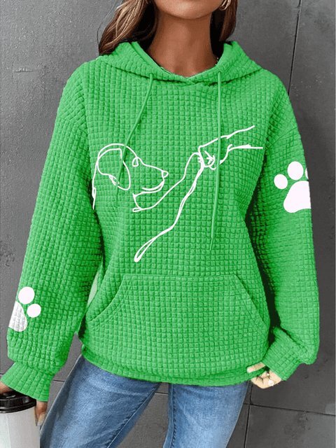 Warme dames hoodie met hondendesign