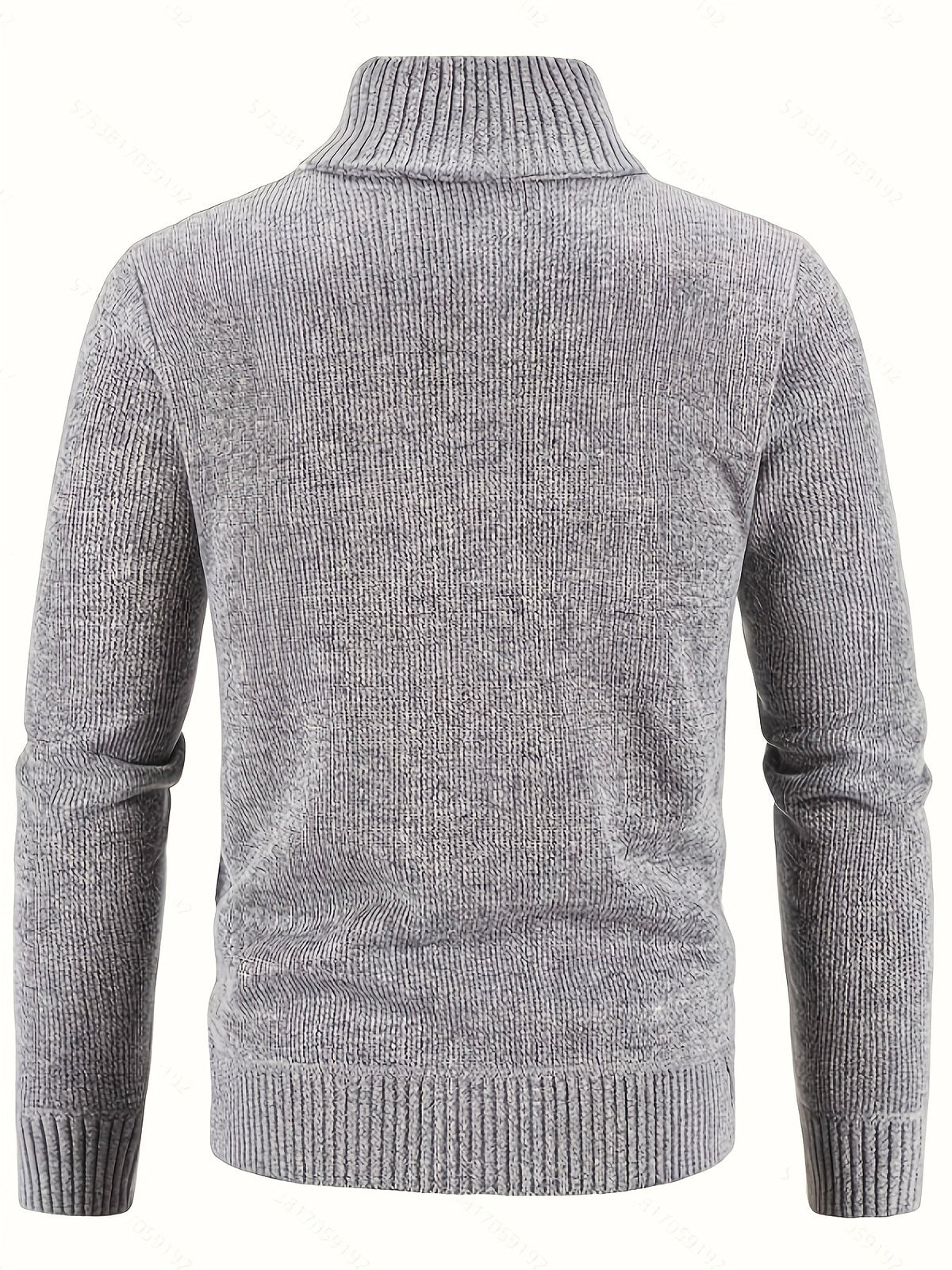 Kabelgebreid vest met opstaande kraag en rits