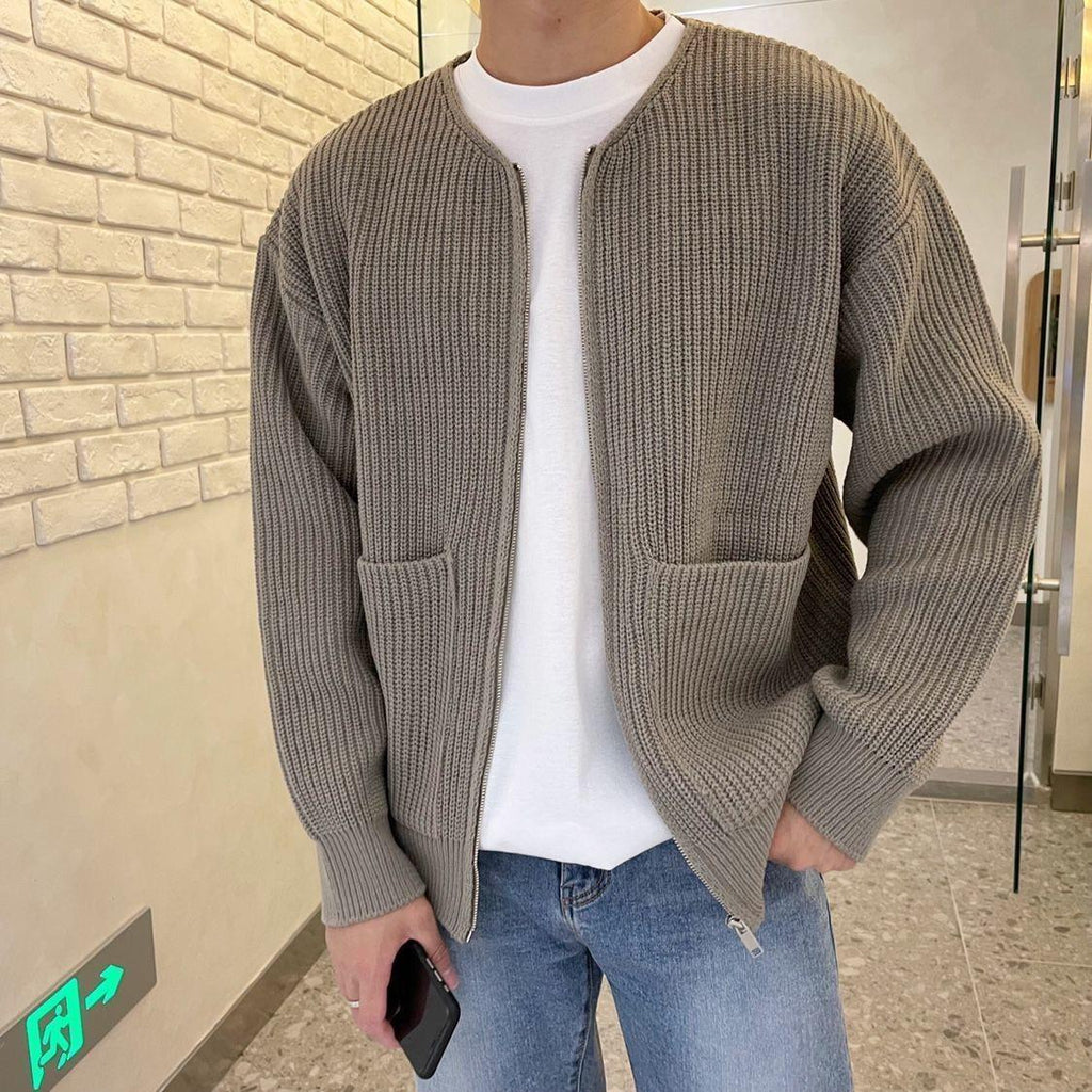 Heren cardigan met moderne pasvorm