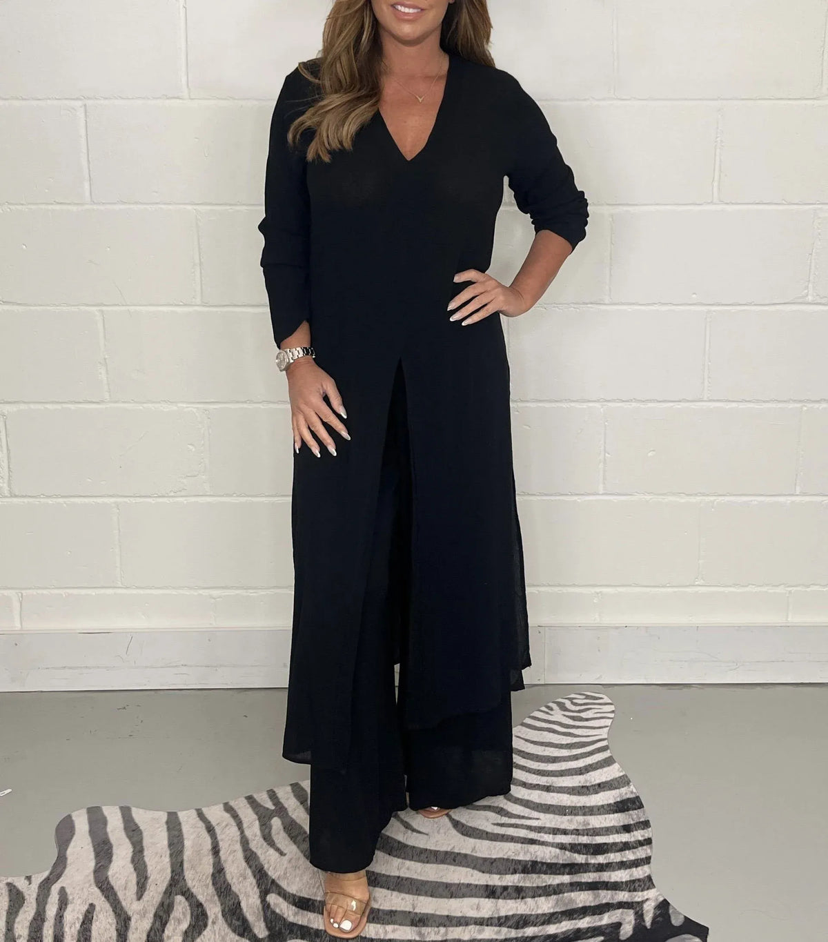 Tweedelige dames set met wijde broek – trendy & luchtig