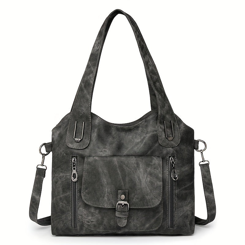 Vintage-Stijl vegan leren schoudertas