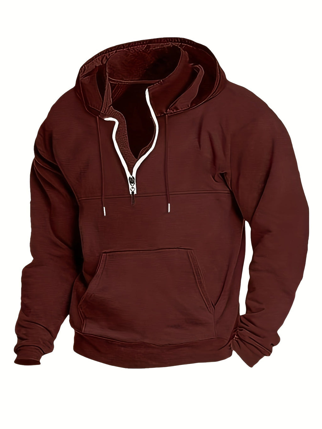 Coole heren hoodie met halve rits