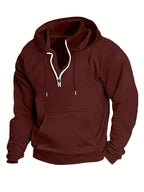 Coole heren hoodie met halve rits