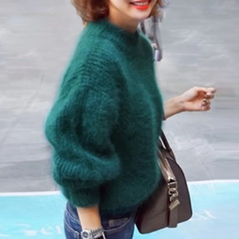 Casual angora gebreide damestrui