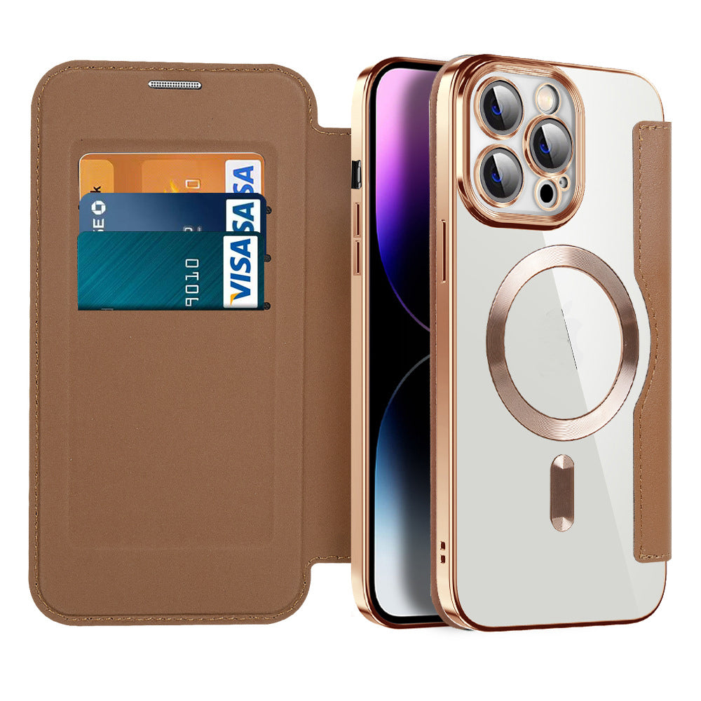 Leren flip case met magnetische adsorptie & rfid-bescherming – valtrix — afbeelding 7