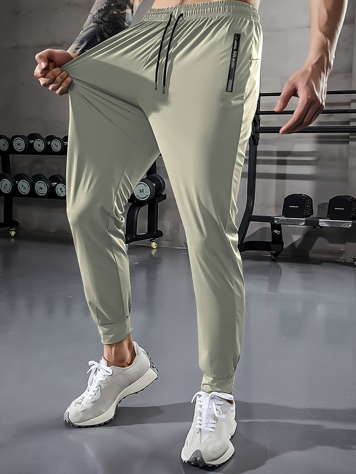 Effen heren sportbroek met zakken