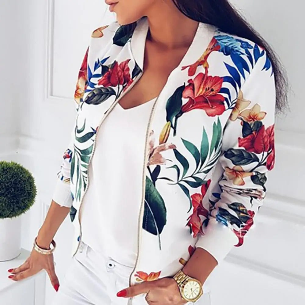 Lange mouwen dames zomerjas met bloemenprint — afbeelding 3