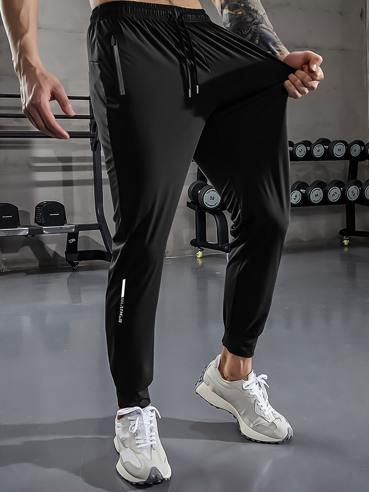 Effen heren sportbroek met zakken
