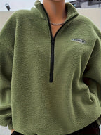 Effen pullover sweatshirt met ritssluiting