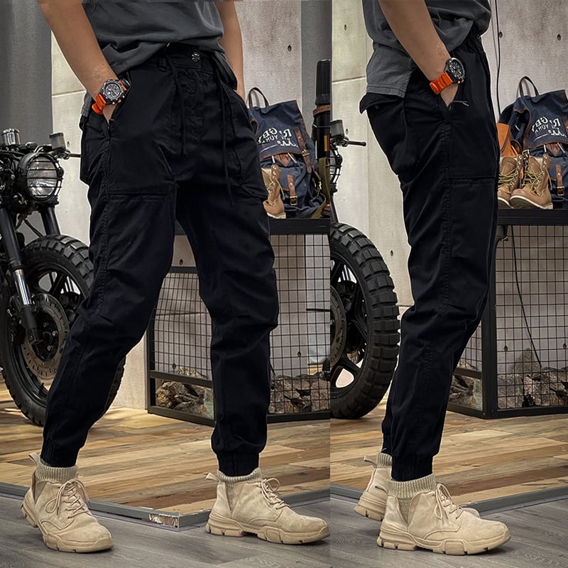 Rekbare heren cargo broek