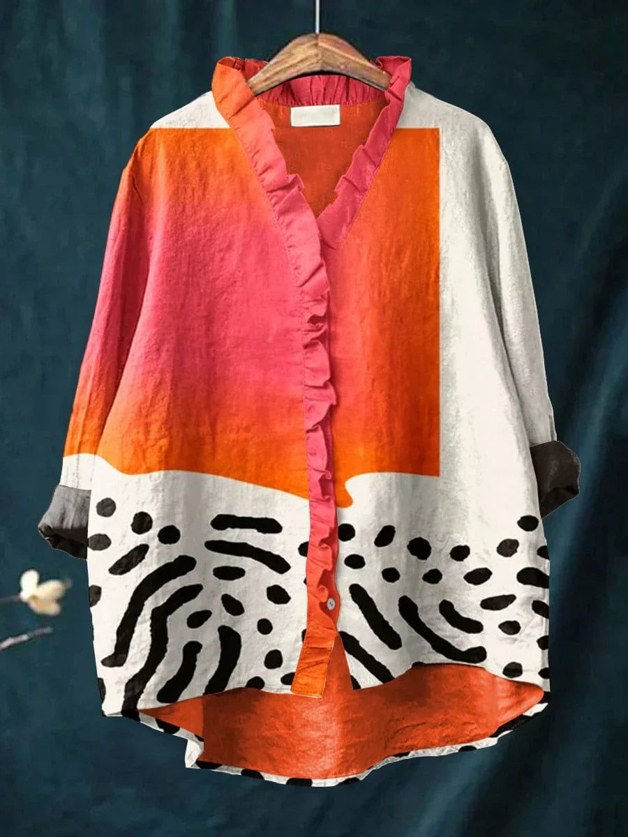 Lichte bedrukte blouse met lange mouwen