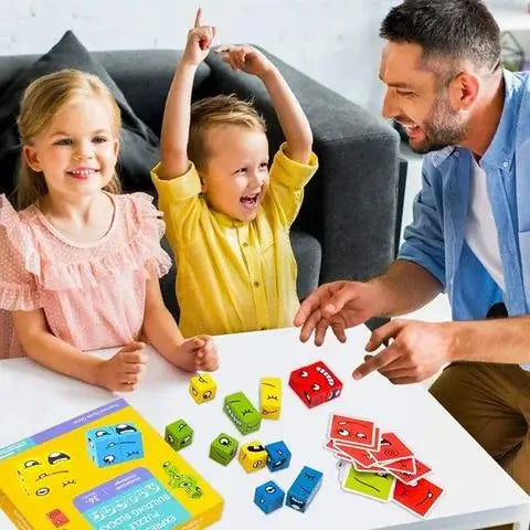 Interactief bouwspel met gezichtsuitdrukkingen voor kinderen — afbeelding 1