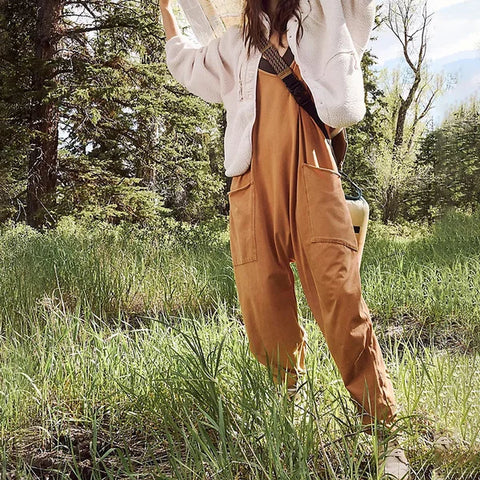 Losvallende & stylish dames jumpsuit met zijzakken