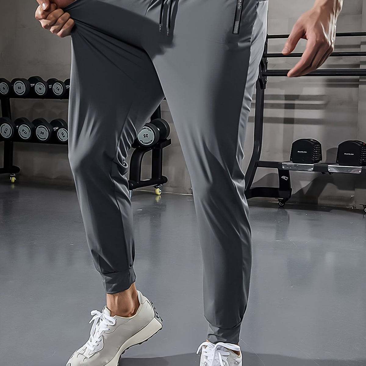 Effen heren sportbroek met zakken