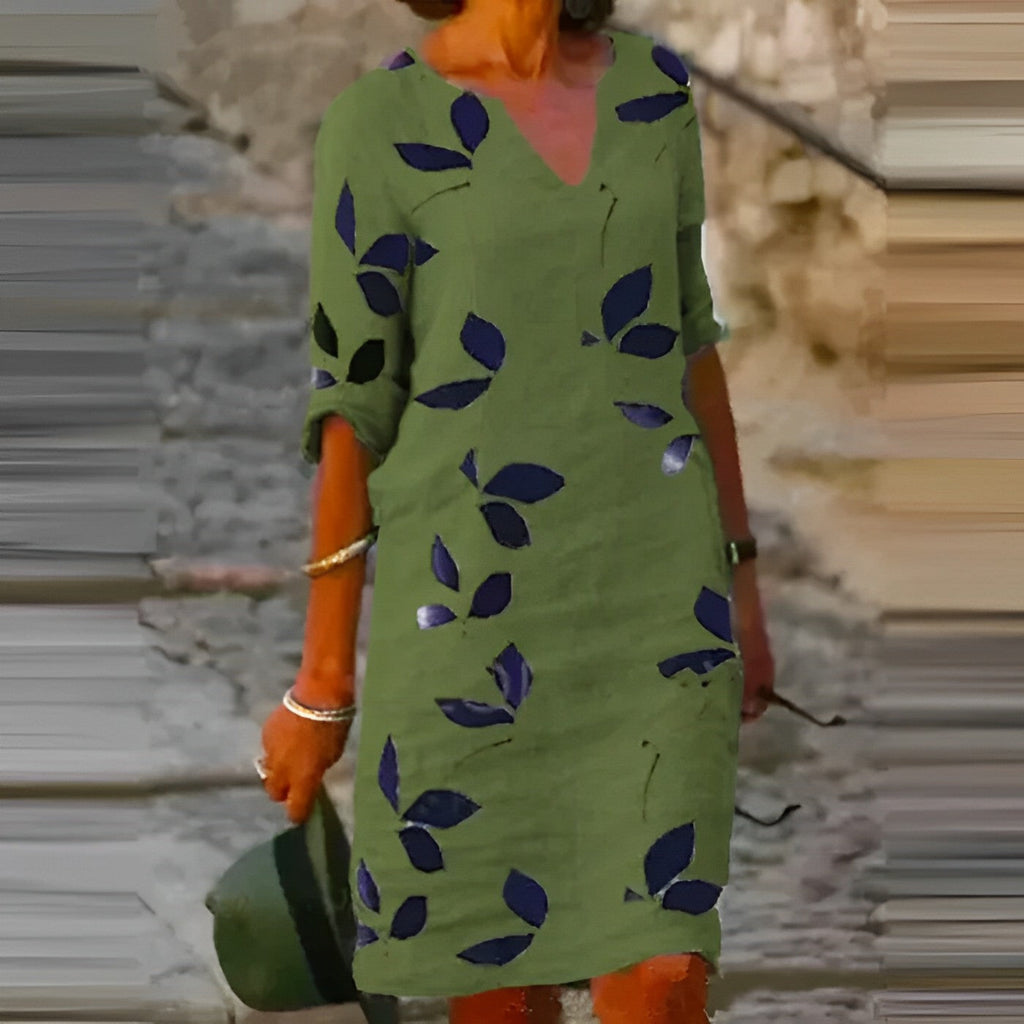 Zomerjurk met bladprint