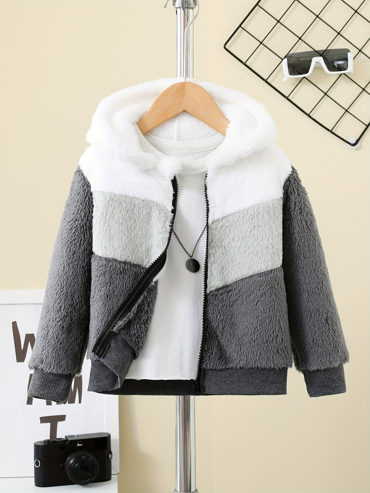 Fleece capuchonjack met rits voor kinderen