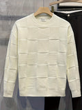 Gebreide sweater met ronde hals en stretch