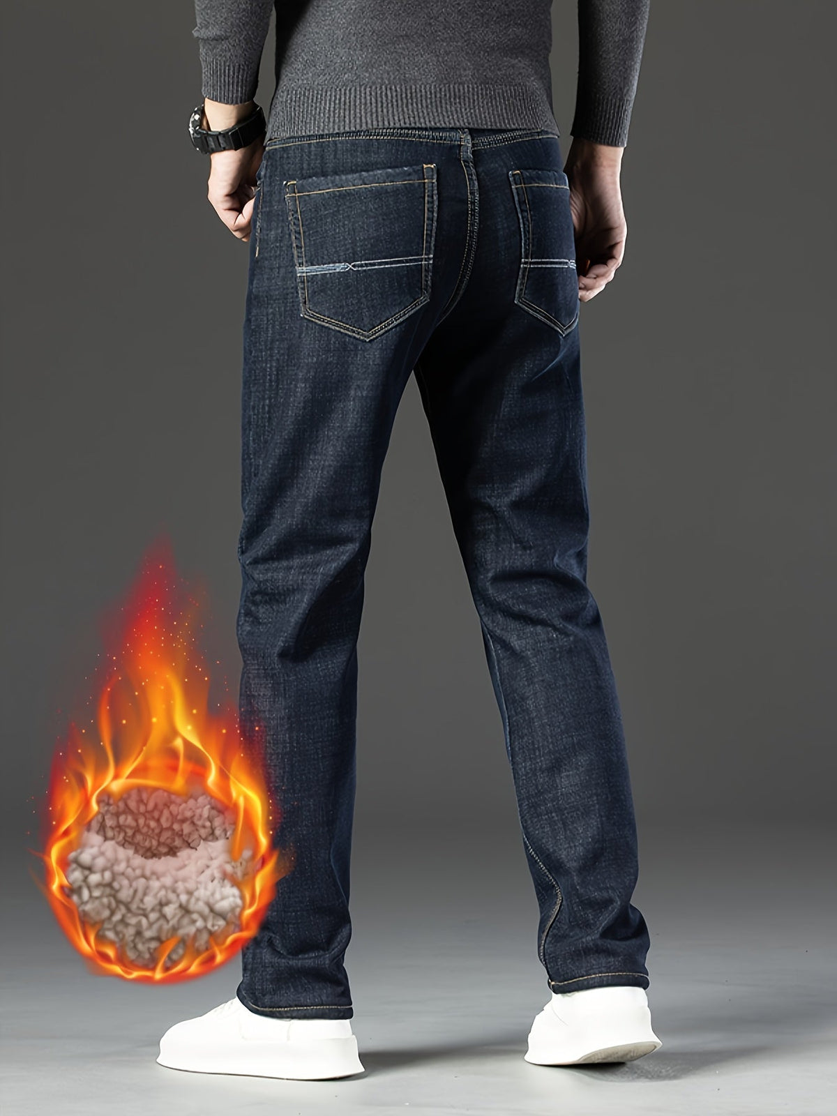 Warme heren winterjeans met fleecevoering