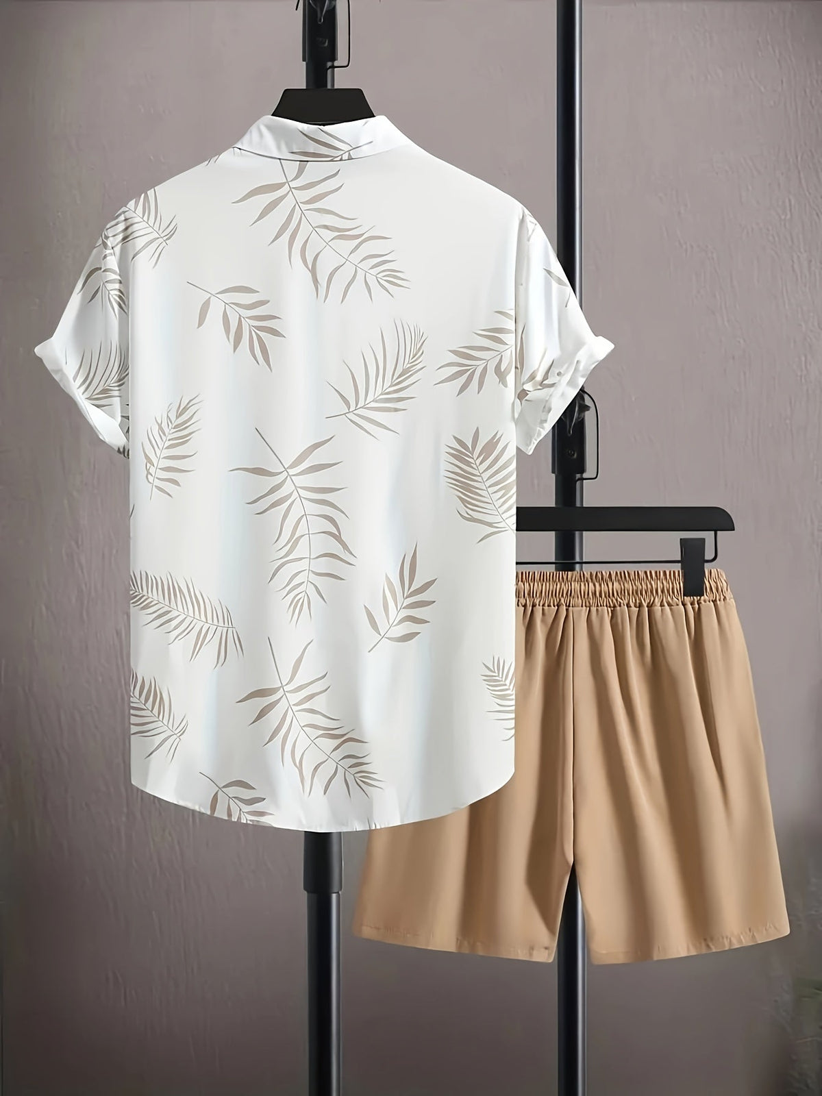 Tweedelige heren zomer set met bladprint