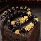 Feng-shuiarmband met zwarte obsidiaan