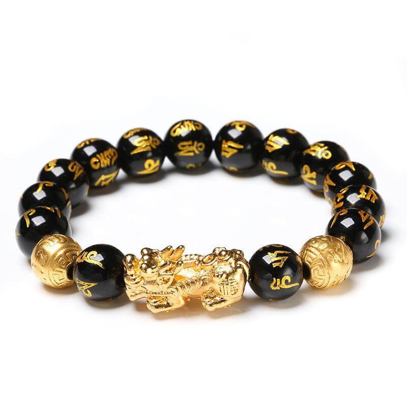 Feng-shuiarmband met zwarte obsidiaan