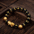 Feng-shuiarmband met zwarte obsidiaan