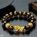 Feng-shuiarmband met zwarte obsidiaan